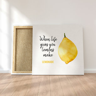 Modern Funny Lemon Yellow Zitat Leinwanddruck