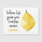 Modern Funny Lemon Yellow Zitat Magnetkarte (Vorderseite)