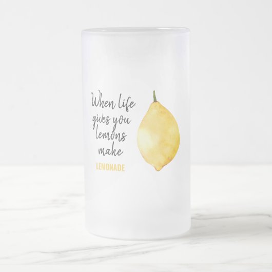 Modern Funny Lemon Yellow Zitat Mattglas Bierglas (Mittel)