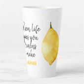 Modern Funny Lemon Yellow Zitat Milchtasse (Vorderseite)