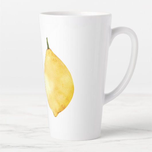 Modern Funny Lemon Yellow Zitat Milchtasse (Rechts)