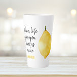 Modern Funny Lemon Yellow Zitat Milchtasse<br><div class="desc">Modern Funny Lemon Yellow Zitat</div>