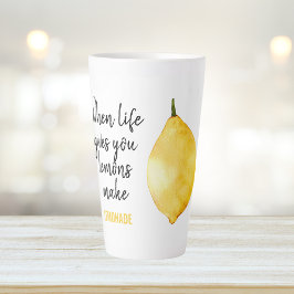 Modern Funny Lemon Yellow Zitat Milchtasse