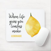 Modern Funny Lemon Yellow Zitat Mousepad (Mit Mouse)