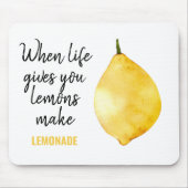 Modern Funny Lemon Yellow Zitat Mousepad (Vorne)