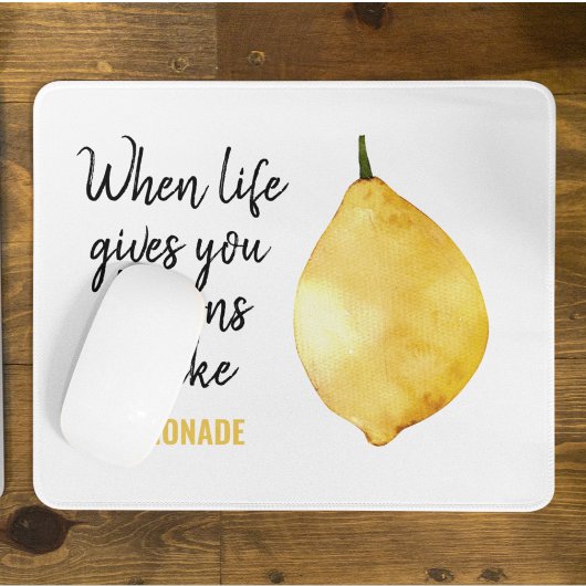 Modern Funny Lemon Yellow Zitat Mousepad