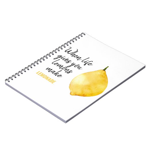 Modern Funny Lemon Yellow Zitat Notizblock (Linke Seite)