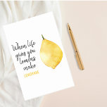 Modern Funny Lemon Yellow Zitat Post-it Klebezettel<br><div class="desc">Modern Funny Lemon Yellow Zitat</div>