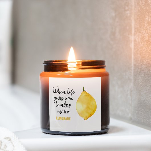 Modern Funny Lemon Yellow Zitat Quadratischer Aufkleber