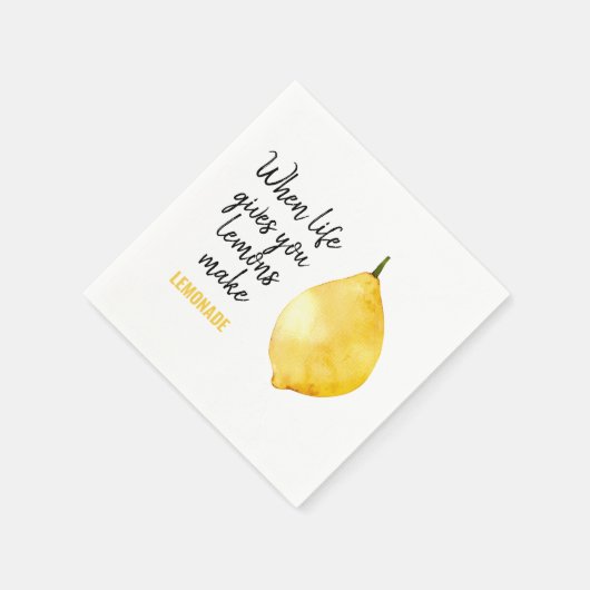 Modern Funny Lemon Yellow Zitat Serviette (Ecke)