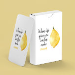 Modern Funny Lemon Yellow Zitat Spielkarten<br><div class="desc">Modern Funny Lemon Yellow Zitat</div>