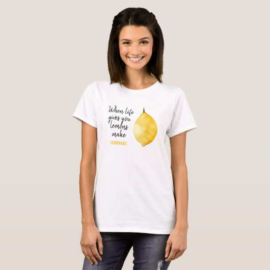 Modern Funny Lemon Yellow Zitat T-Shirt (Vorne ganz)