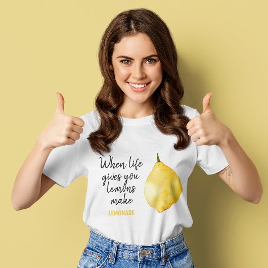 Modern Funny Lemon Yellow Zitat T-Shirt