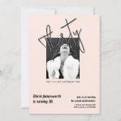 Modern Funny Light Pink Foto 30. Geburtstag  Einladung (Vorderseite)