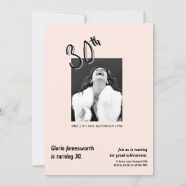Modern Funny Light Pink Photo 30th Brithday Einladung