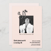 Modern Funny Light Pink Photo 30th Brithday Einladung (Vorne/Hinten)