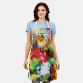 Modern Funny Paint Splash Textile Art Muster Schürze (Getragen)