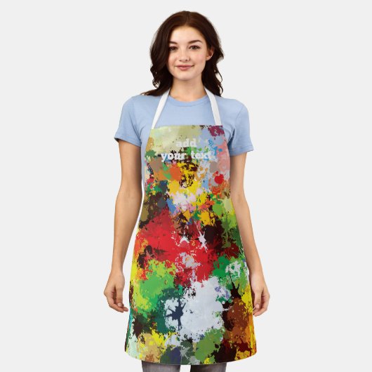 Modern Funny Paint Splash Textile Art Muster Schürze (Getragen)