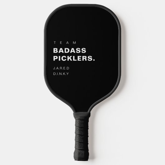 Modern Funny Pickleball Player Team Badass Pickleball Schläger (Rückseite)
