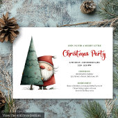Modern Funny Santa Red Green Christmas Invitation Einladung