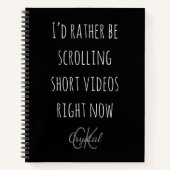 Modern Funny Scrolling Short Videos Quote Monogram Notizblock (Vorderseite)