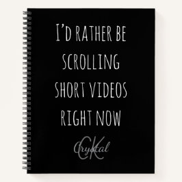 Modern Funny Scrolling Short Videos Quote Monogram Notizblock