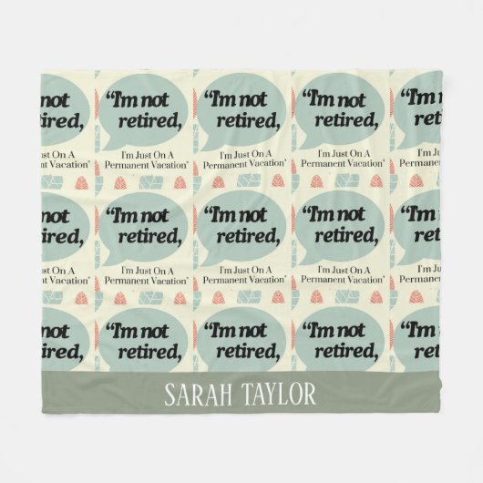 Modern Funny Sprichwort Retirement Name Mongram Fleecedecke (Vorderseite (Horizontal))