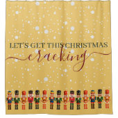 Modern Funny Unique Nutcracker Gold Weihnachten Duschvorhang (Vorderseite)