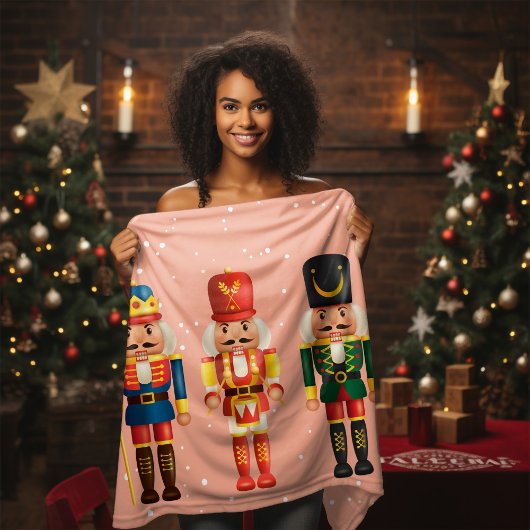 Modern Funny Unique Nutcracker Pink Weihnachten Sherpadecke