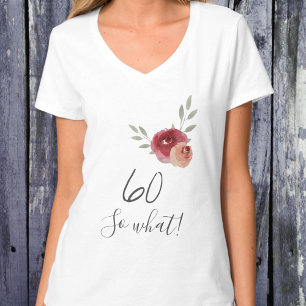 Modern Funny Watercolor Floral 60. Geburtstag T-Shirt