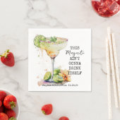 Modern Funny Watercolor Margarita Personalisiert Serviette (Beispiel)