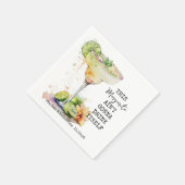 Modern Funny Watercolor Margarita Personalisiert Serviette (Ecke)