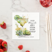 Modern Funny Watercolor Margarita Personalisiert Serviette (Beispiel)