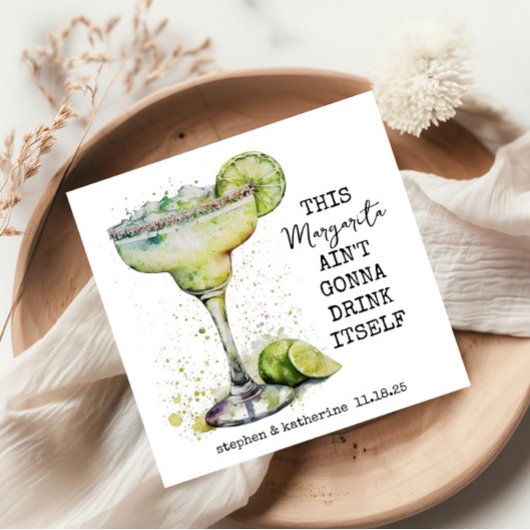 Modern Funny Watercolor Margarita Personalisiert Serviette