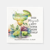 Modern Funny Watercolor Margarita Personalisiert Serviette (Vorderseite)