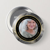 Modern Für immer in unseren Herzen Schwarz & Gold  Button (Vorne & Hinten)