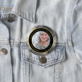 Modern Für immer in unseren Herzen Schwarz & Gold  Button (Beispiel)