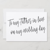 Modern "Für meinen Schwiegervater an meinem Hochze Karte (Vorderseite)