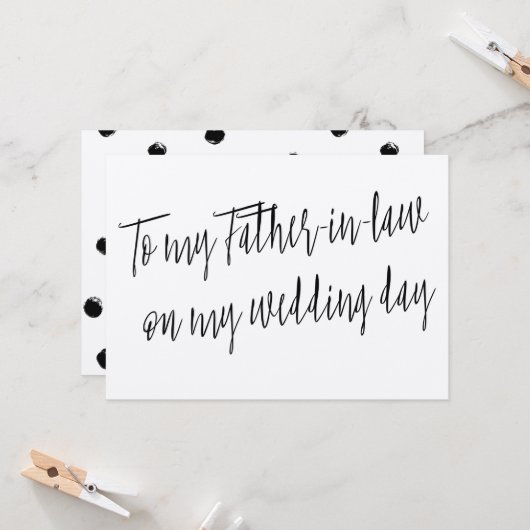 Modern "Für meinen Schwiegervater an meinem Hochze Karte (Vorderseite/Rückseite Beispiel)