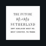 Modern Future Mr. and Mrs. Script Rücksendeadresse Permastempel<br><div class="desc">Modern Future Mr. und Mrs. Script Rücksendeadresse selbstfarbige Briefmarke. Passen Sie diese einfach an,  indem Sie auf den Button "Personalisieren" klicken. Auch andere Farben für Tintenpatronen sind zum Kauf erhältlich.</div>