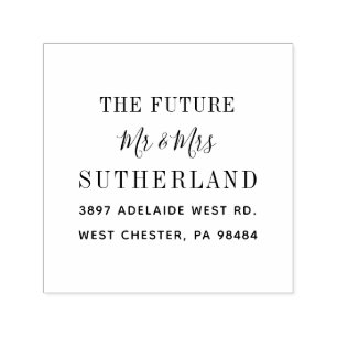 Modern Future Mr. and Mrs. Script Rücksendeadresse Permastempel