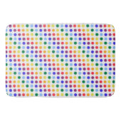Modern Fuzzy Rainbow Polka-Dots-Muster Badematte (Vorderseite)