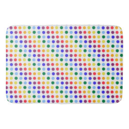 Modern Fuzzy Rainbow Polka-Dots-Muster Badematte