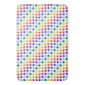 Modern Fuzzy Rainbow Polka-Dots-Muster Badematte (Vorderseite Vertikal)