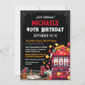 Modern Gambling Casino Thema Geburtstag Einladung (Vorderseite)