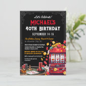 Modern Gambling Casino Thema Geburtstag Einladung (Stehend Vorderseite)