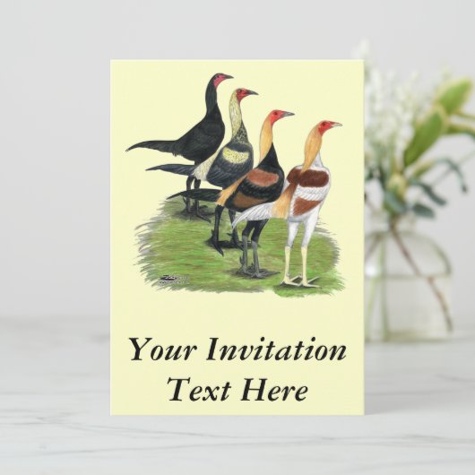 Modern Game Quartett Einladung (Stehend Vorderseite)