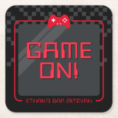 MODERN GAMER cooler Controller mit schwarz rot Rechteckiger Pappuntersetzer (Vorderseite)