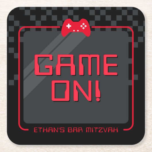 MODERN GAMER cooler Controller mit schwarz rot Rechteckiger Pappuntersetzer (Vorderseite)