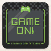 MODERN GAMER cooler Controller schwarz grün Rechteckiger Pappuntersetzer (Vorderseite)